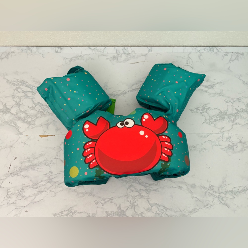 Kids Swim Vest Life Jacket for 19-30 Pounds Toddler Floaties Crabs Green